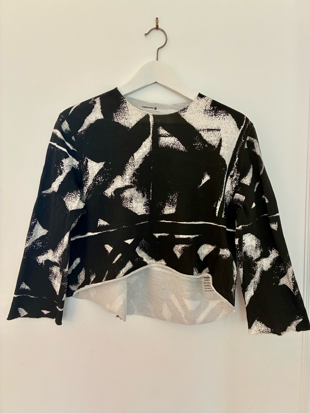 Osklen Black & White Abstract Cropped Top